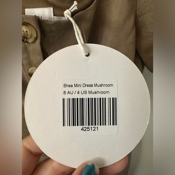 NWT Polly | Button Down Dress In Mushroom - Picture 5 of 9